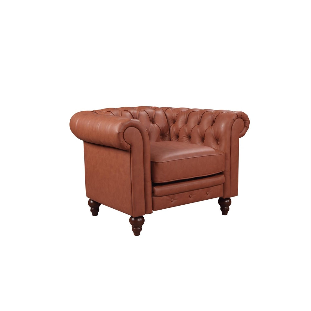 Momentous Living - 3 + 2 + 1 Seater Brown Sofa Lounge Chesterfireld ...