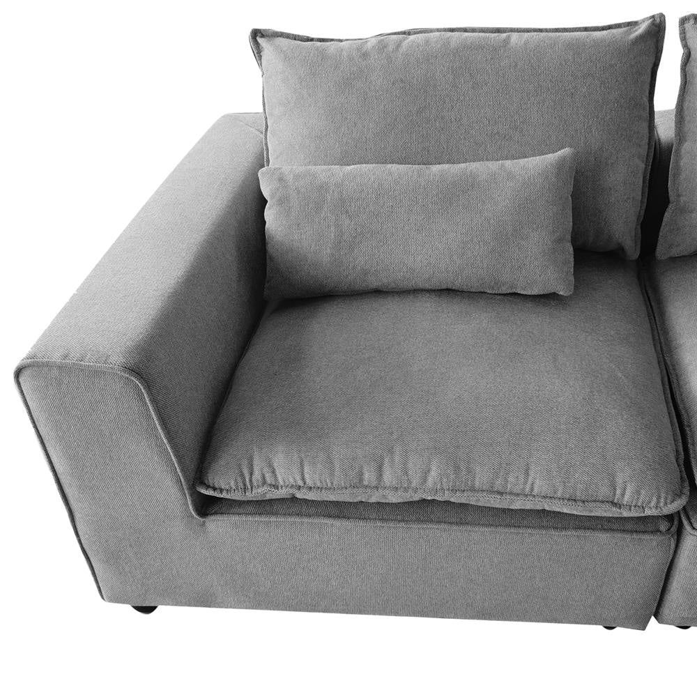 Momentous Living 6 Seater Cloud Sectional Sofa in Belfast Fabric Grey
