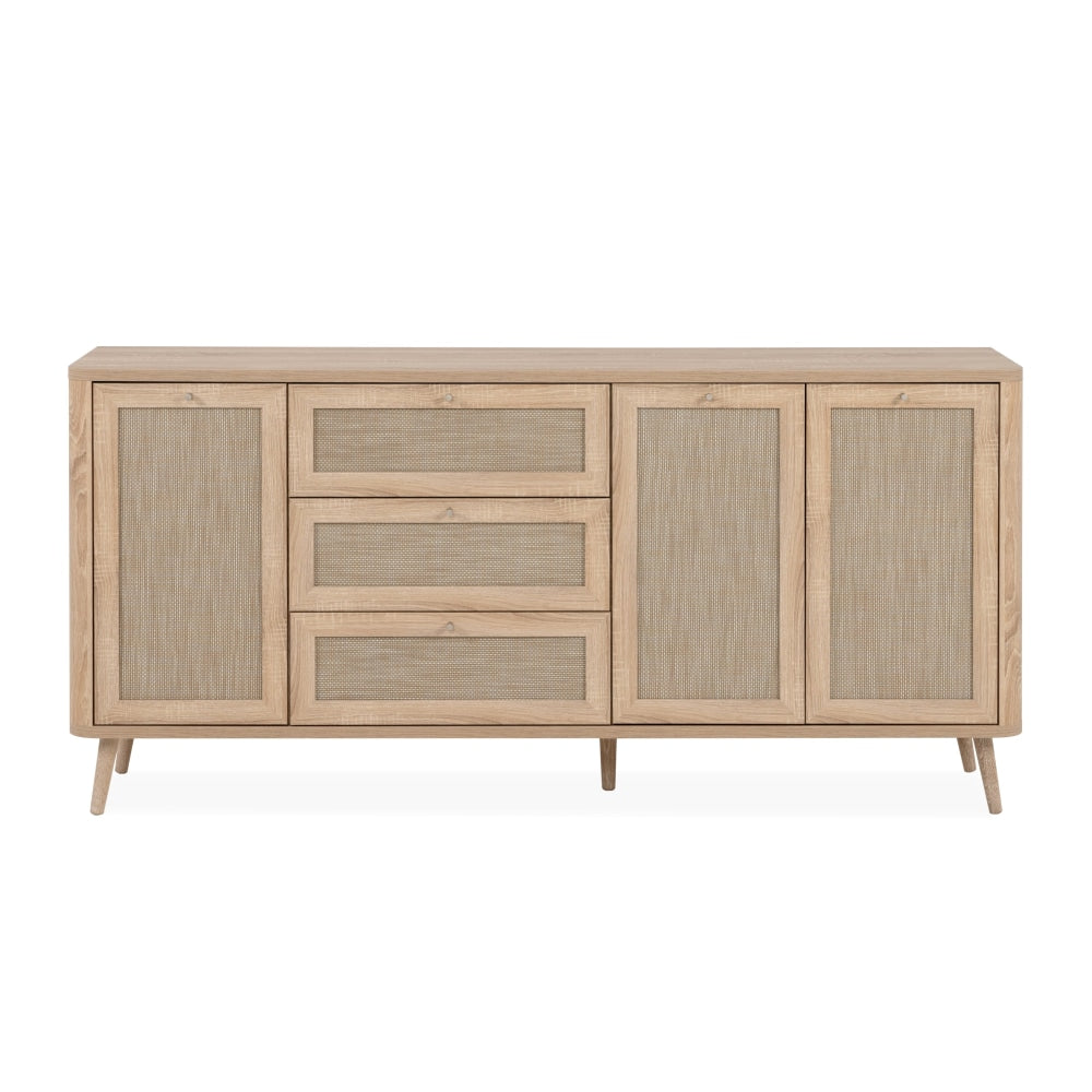 Cliff Wooden Buffet Unit Sideboard Storage Cabinet 3-Doors 3-Drawers Oak & Fast shipping On sale