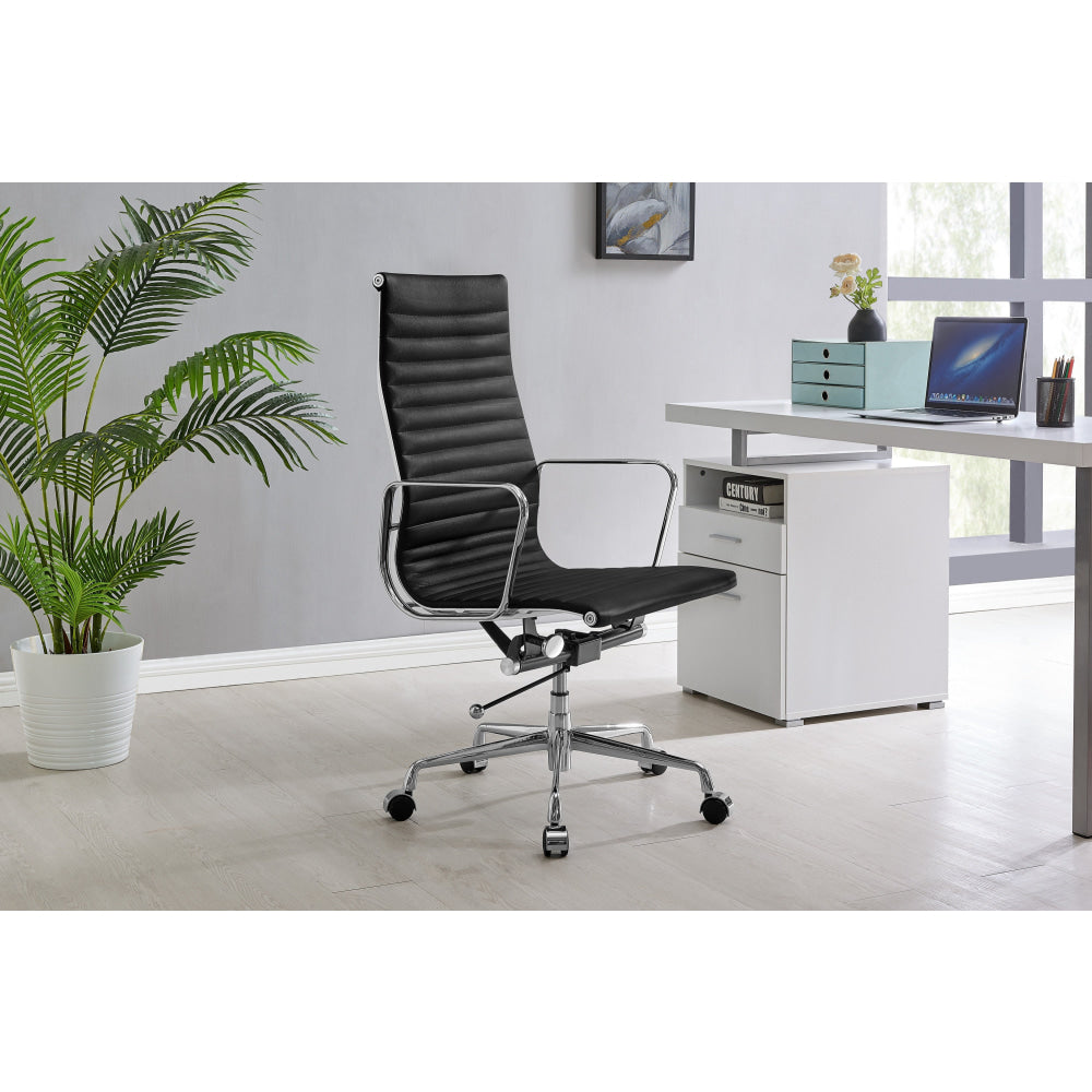 Eames Group Standard Matte Black Aluminium High Back Office Chair Replica Black/Chrome Fast shipping On sale