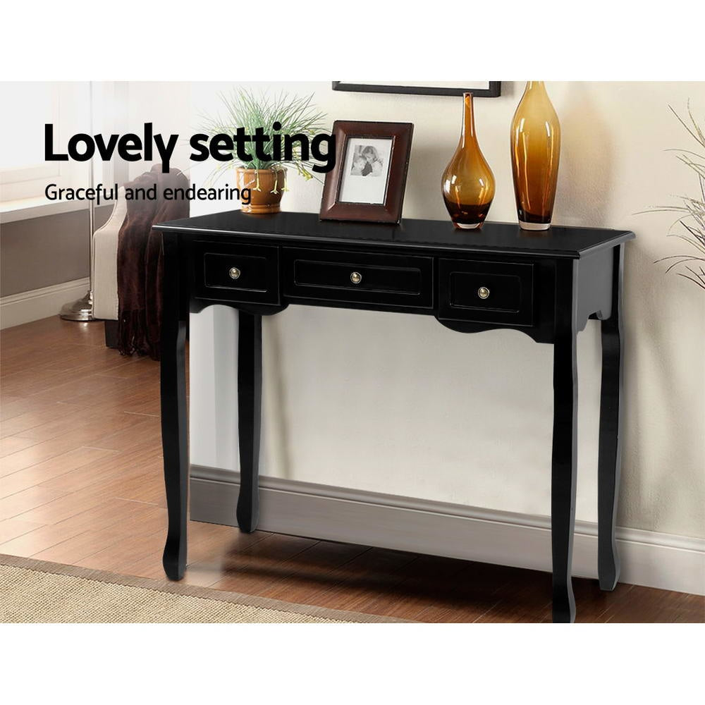 Hallway Console Table Hall Side Dressing Entry Display 3 Drawers Black Fast shipping On sale