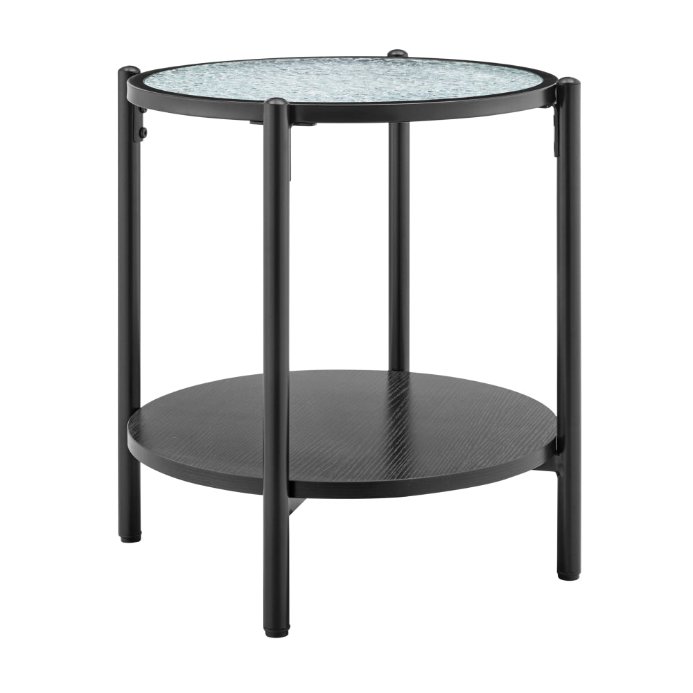 Lume Side End Table with Metal Trumpet Base, Gray Washed Live Edge Top main image 1