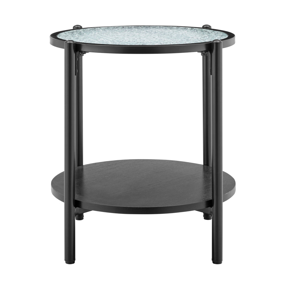 Lume Side End Table with Metal Trumpet Base, Gray Washed Live Edge Top main image 0