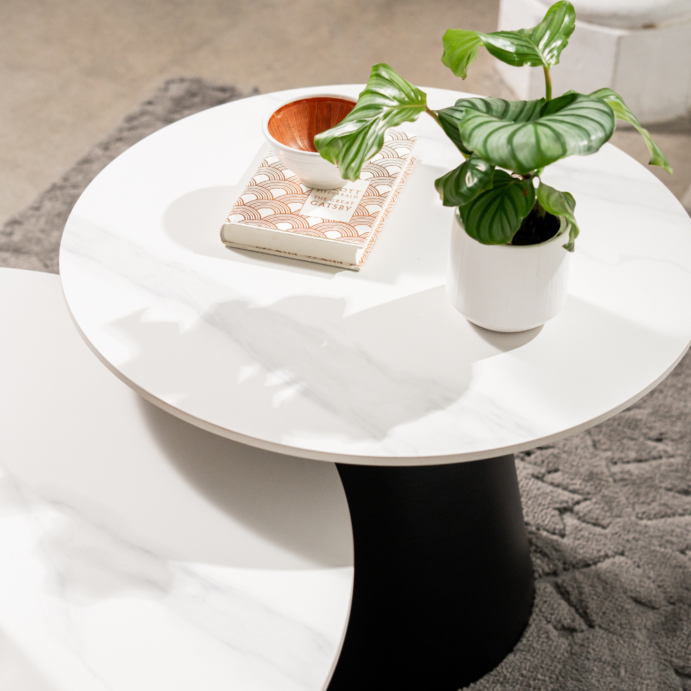 Momentous Living - Jaxon Modern Round Coffee Table Set Snow White ...