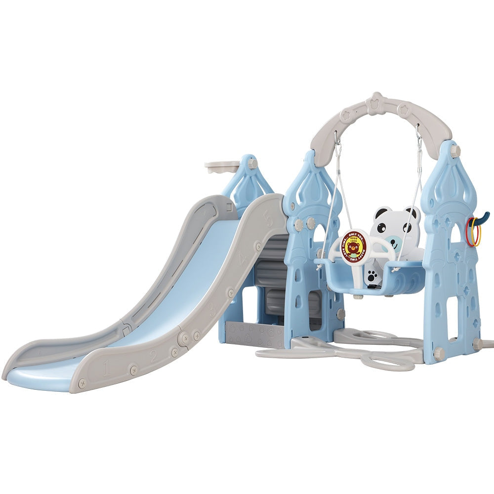 Keezi Kids Slide Swing Set Ball Hoop Rings Football Outdoor Toys