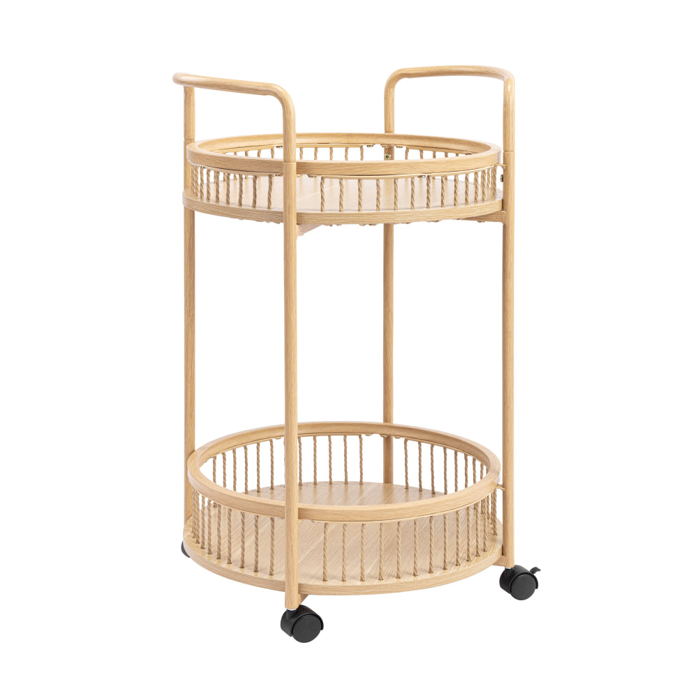 Trolley Cart Storage Utility Rack Shelf Organiser Swivel Kitchen 2 Tier PINK main image 0