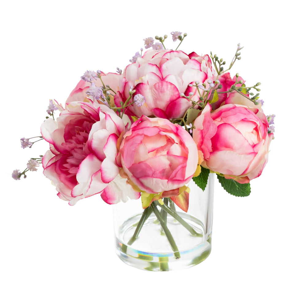 Momentous Living - Lilac Peony Rose Artificial Fake Plant Decorative ...