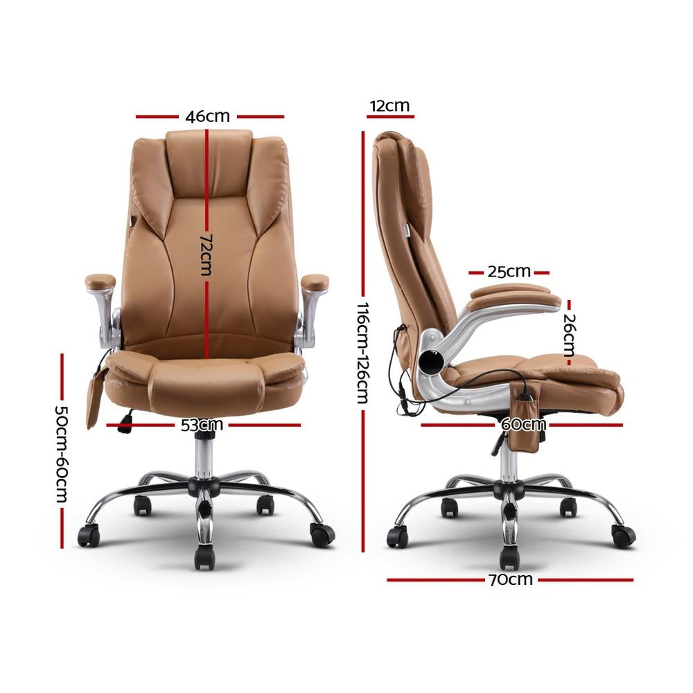 Massage Office Chair Gaming Computer Desk 8 Point Vibration Espresso Fast shipping On sale