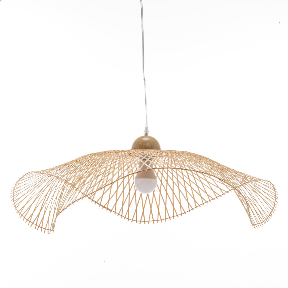 Natural Hand-Woven Bamboo Wave Hanging Pendant Lamp Light Large Fast shipping On sale