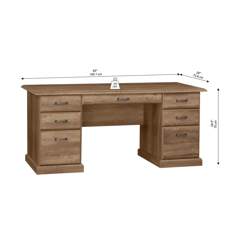 Norwich Executive Manager Study Computer Home Office Desk 160cm Rustic Oak Fast shipping On sale