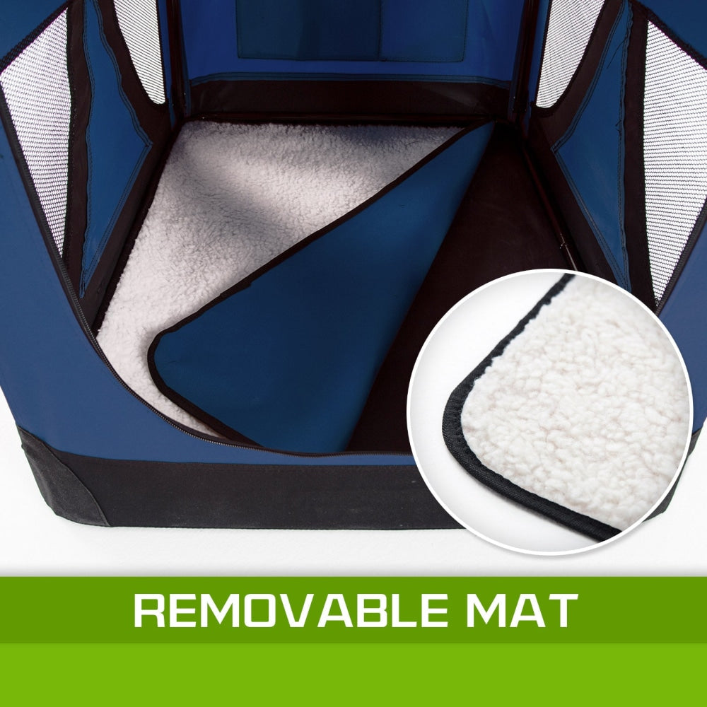 Curated visual reference: Momentous Living Paw Mate Blue Portable Soft Dog Cage Crate Photo Inspiration