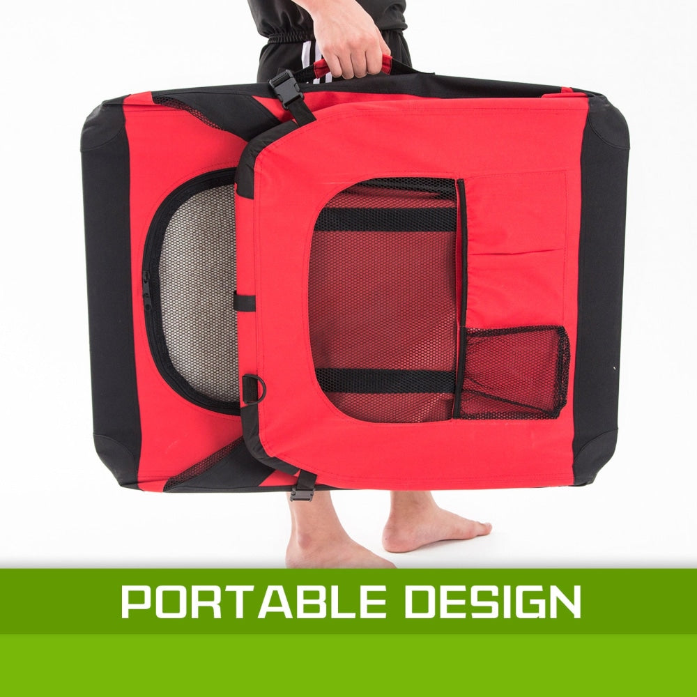 Momentous Living - Paw Mate Red Portable Soft Dog Cage Crate Carrier XL ...