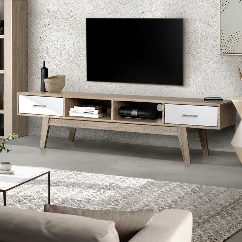 TV Cabinet Entertainment Unit Stand Storage Drawer Scandinavian 180cm Oak Fast shipping On sale