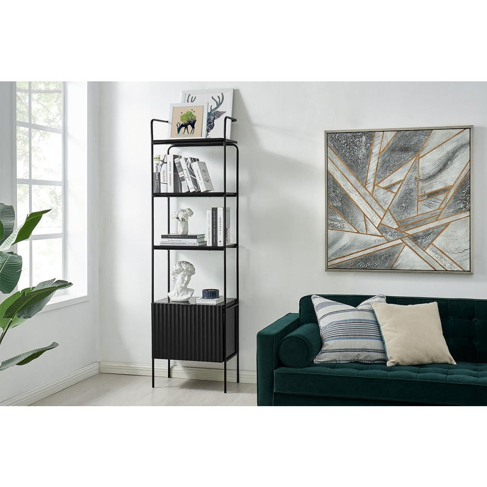 Momentous Living 4Tier Wooden Narrow Bookcase Display Shelf W/ 1