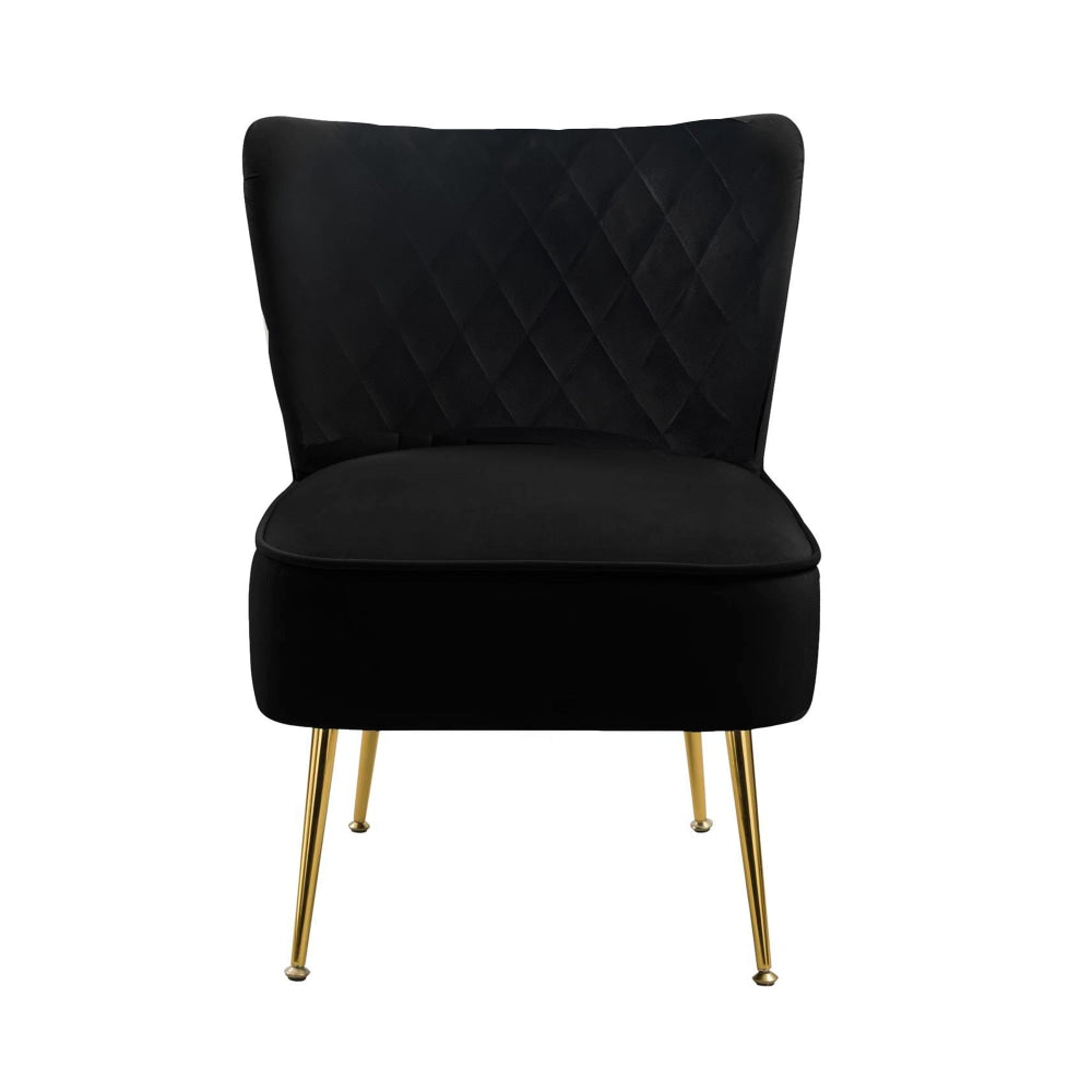 Momentous Living Adele Velvet Fabric Lounge Accent Armchair W/ Gold
