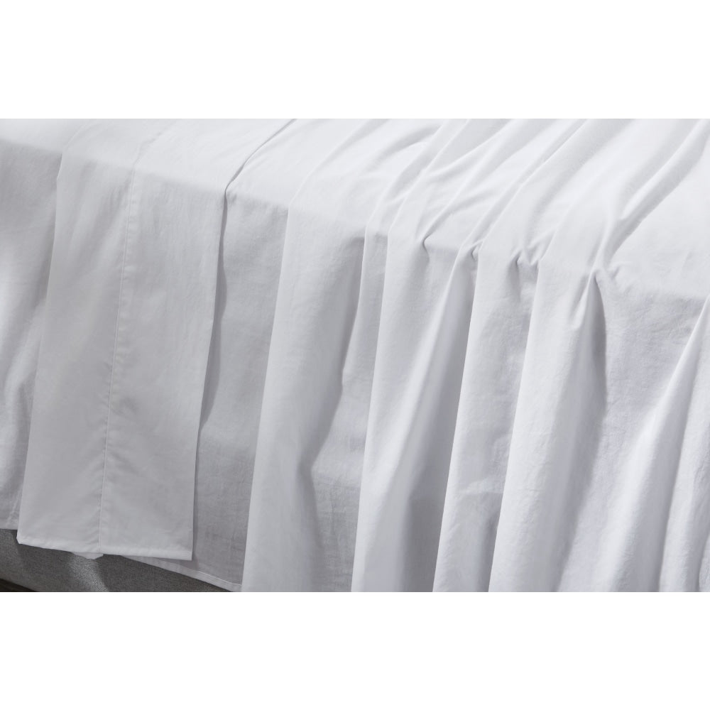Momentous Living Aesop Stone Wash 100 Cotton Sheet Set White Queen