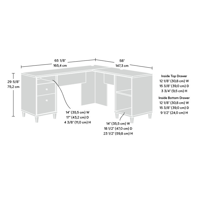 Momentous Living Axel LShaped Computer Home Office Corner Desk W/ 2