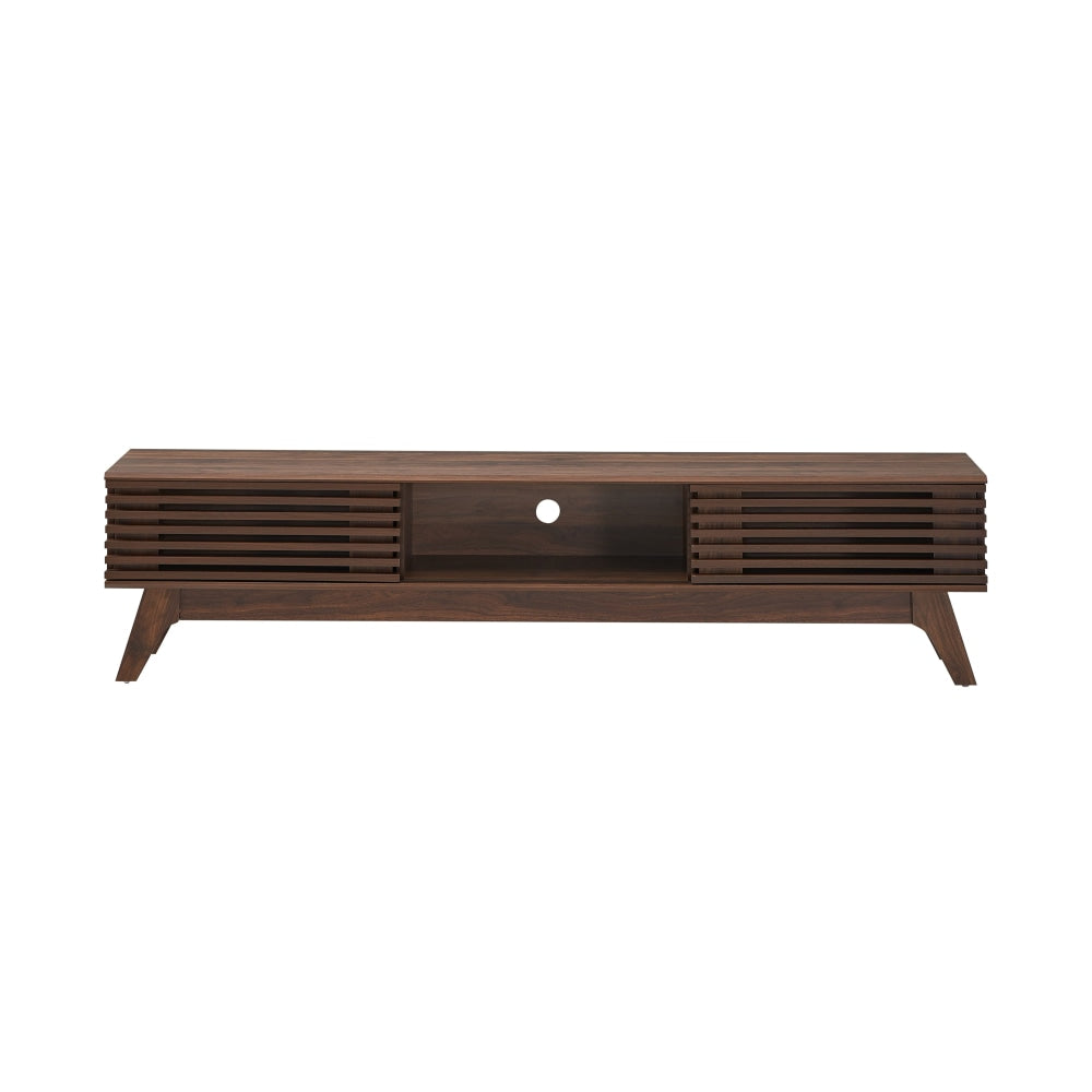 Camille Wooden Lowline Entertainment Unit TV Stand 180cm W/ 2-Doors - Walnut Fast shipping On sale