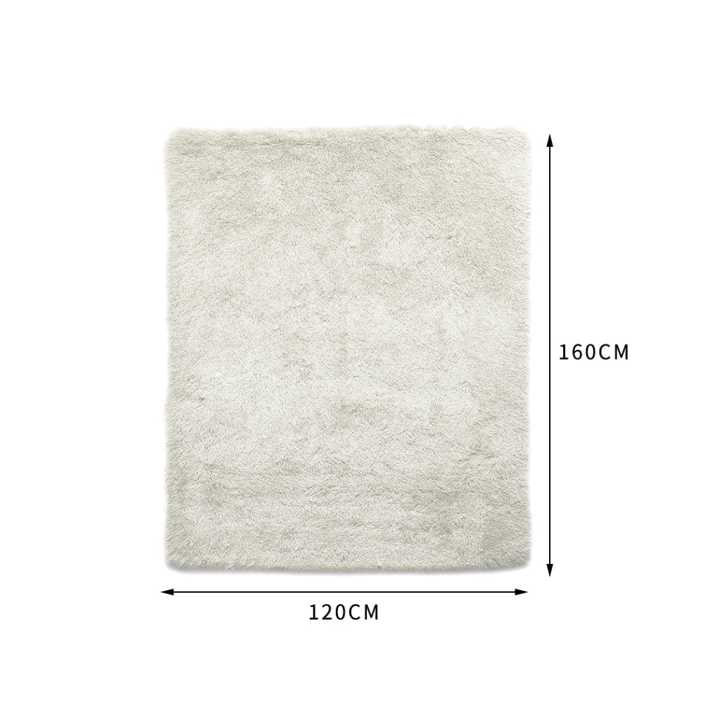 Designer Soft Shag Shaggy Floor Confetti Rug Carpet Home Decor 120x160cm Cream Fast shipping On sale