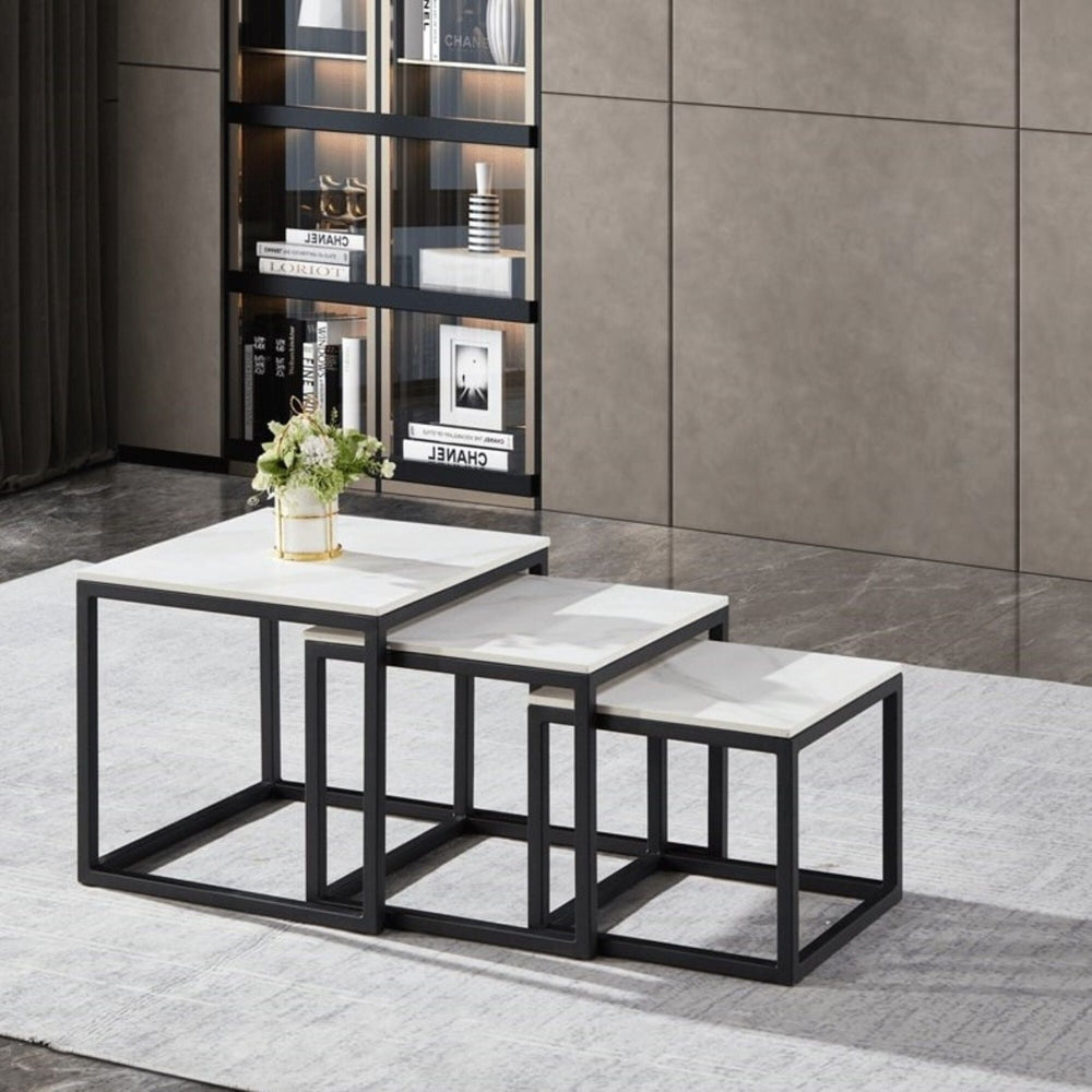 Momentous Living - Eve Set Of 3 Sintered Stone Nesting Coffee Table ...