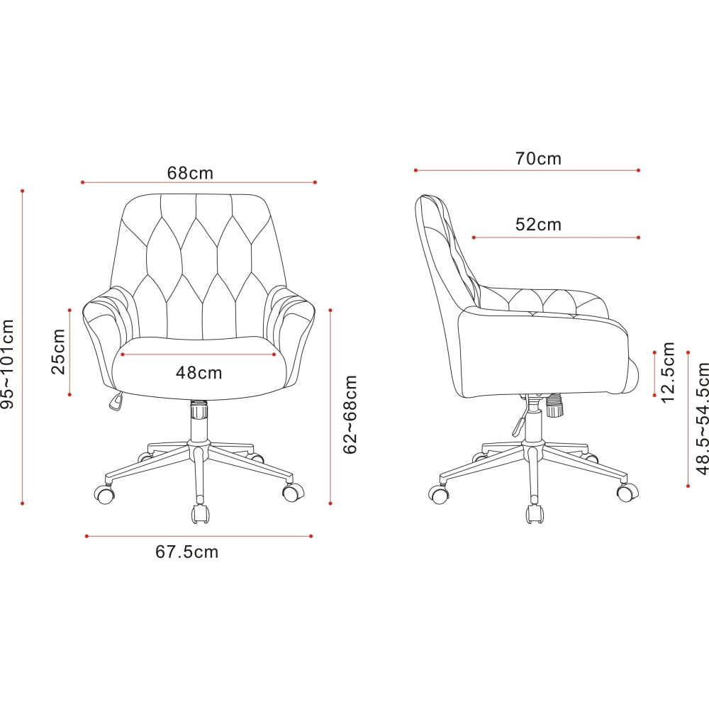 Momentous Living Goodwin Premium Velvet Fabric Executive Office Work Task Desk Computer Chair