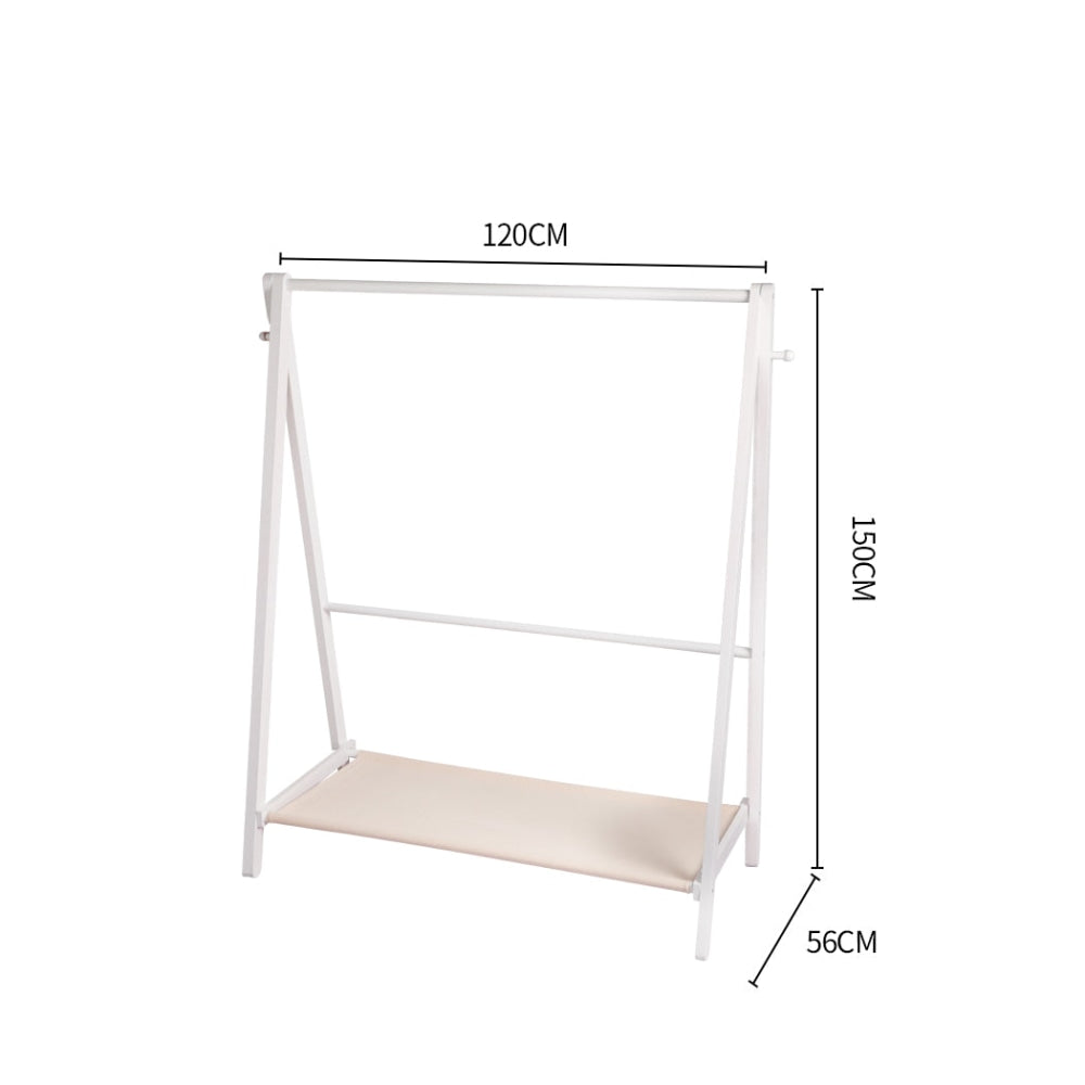 Momentous Living Levede Clothes Rack Wooden Garment Hanging Stand Closet Storage Organiser Shelf