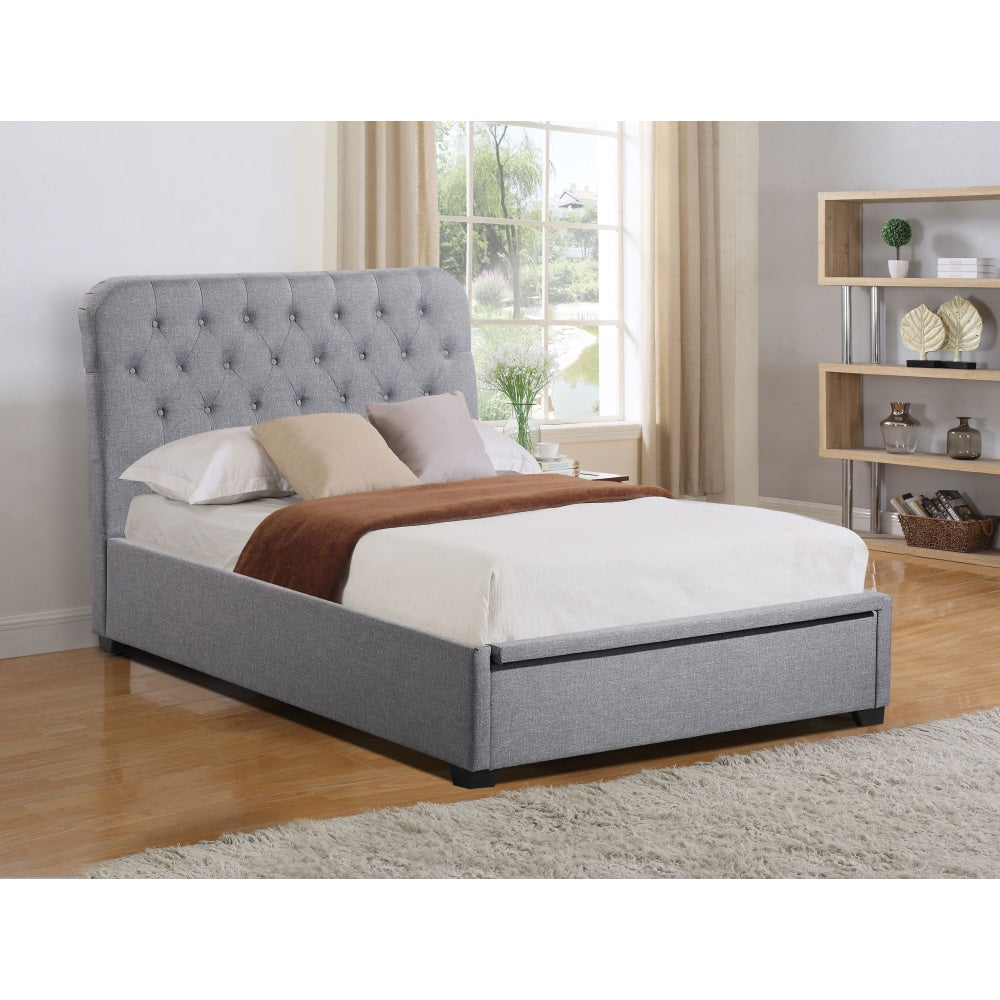 Momentous Living - Norah Modern Fabric Gas Lift Tufted Bed Frame Queen ...