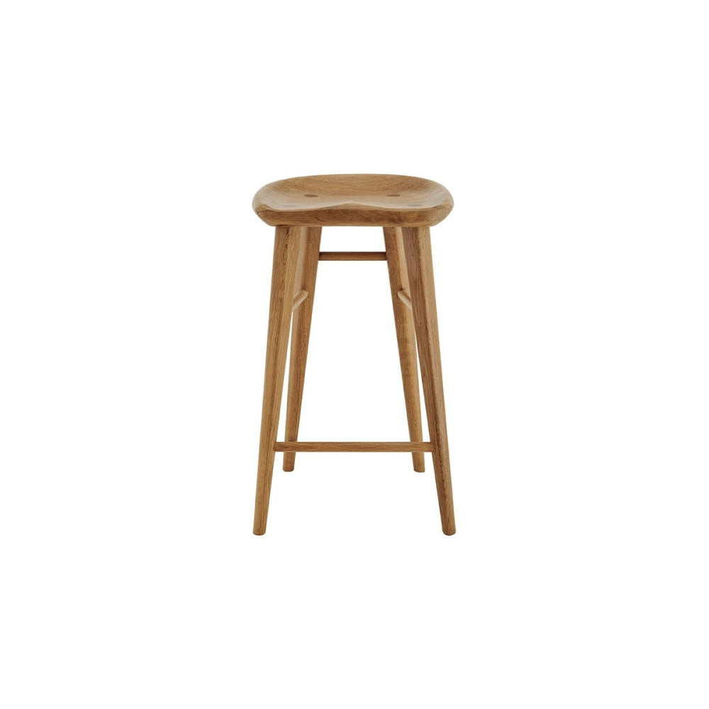 Momentous Living Saddle Wooden Kitchen Counter Bar Stool 65cm Oak