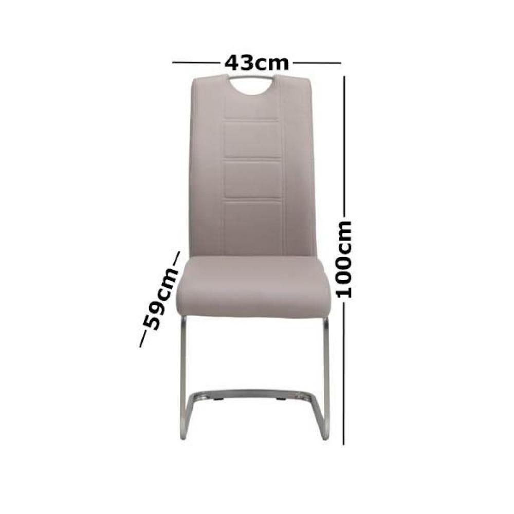 Momentous Living Set of 2 Argus Faux Leather Dining Chair Brushed