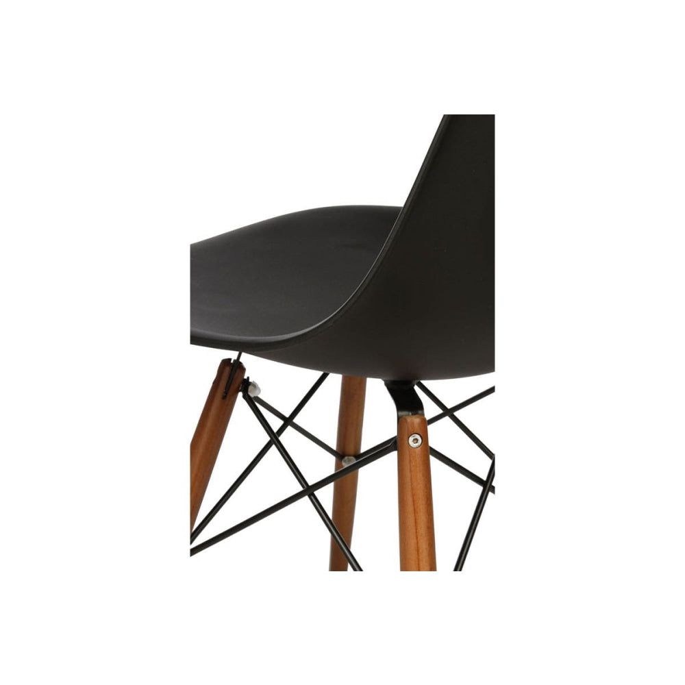 Set of 2 Eames Replica Premium DSW Kitchen Dining Side Chairs - Black Seat/Walnut Legs / Walnut Chair Fast shipping On sale