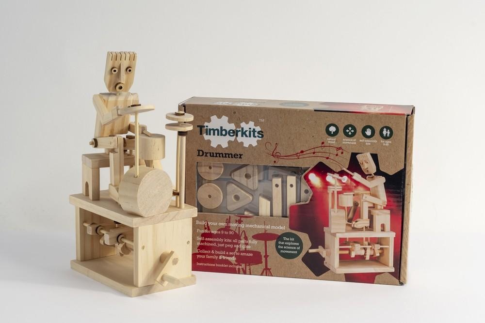 Timberkits Mechanical Wooden Model Kit Kids Toys Drummer Title Historical Fast shipping On sale