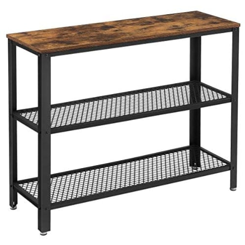 Vasagle Hall Table Console with 2 Mesh Shelves Rustic Brown Fast shipping On sale
