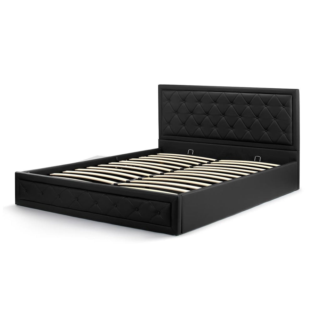 Momentous Living Winslow Gas Lift Bed Frame Black Double Bed Frame