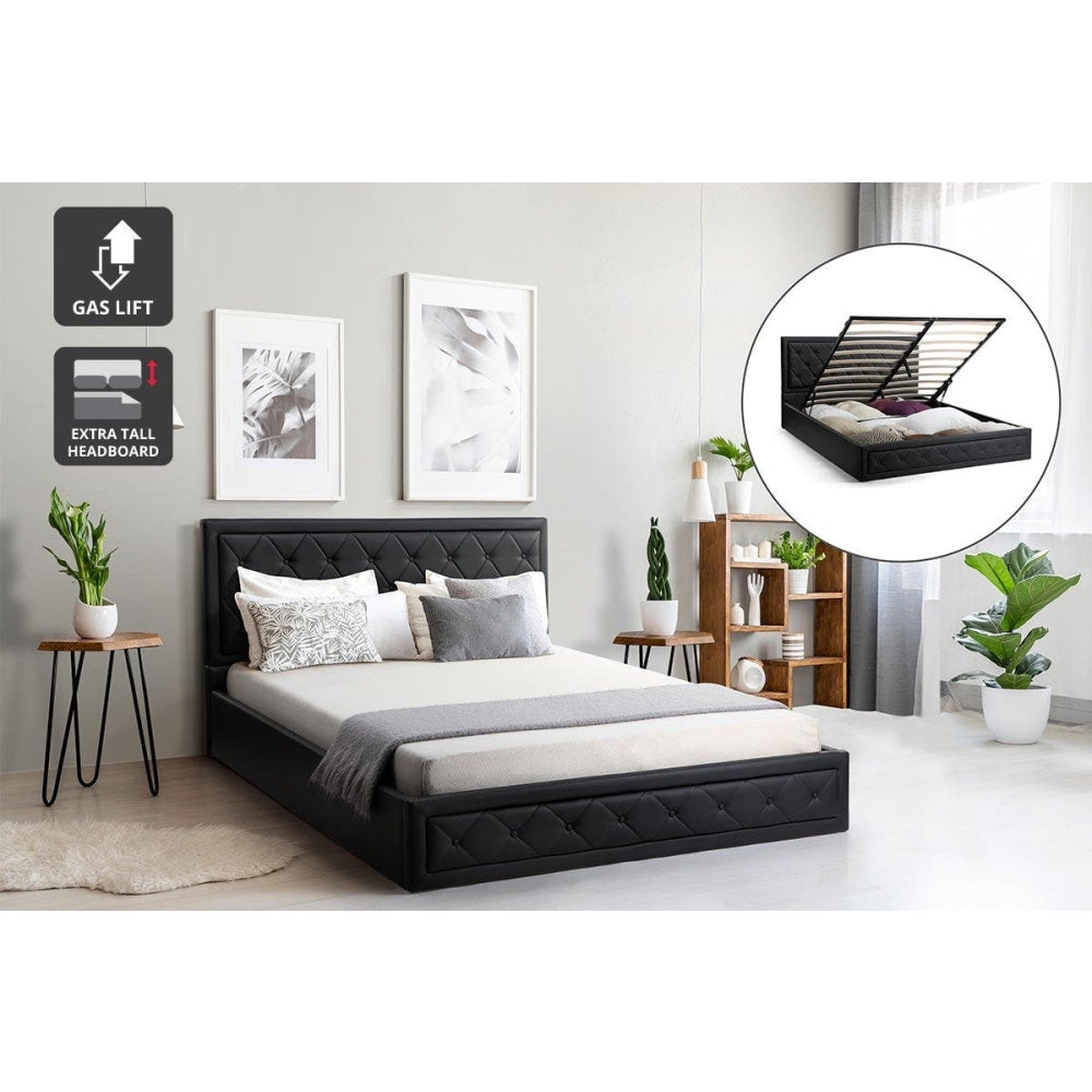 Momentous Living Winslow Gas Lift Bed Frame Black Double Bed Frame