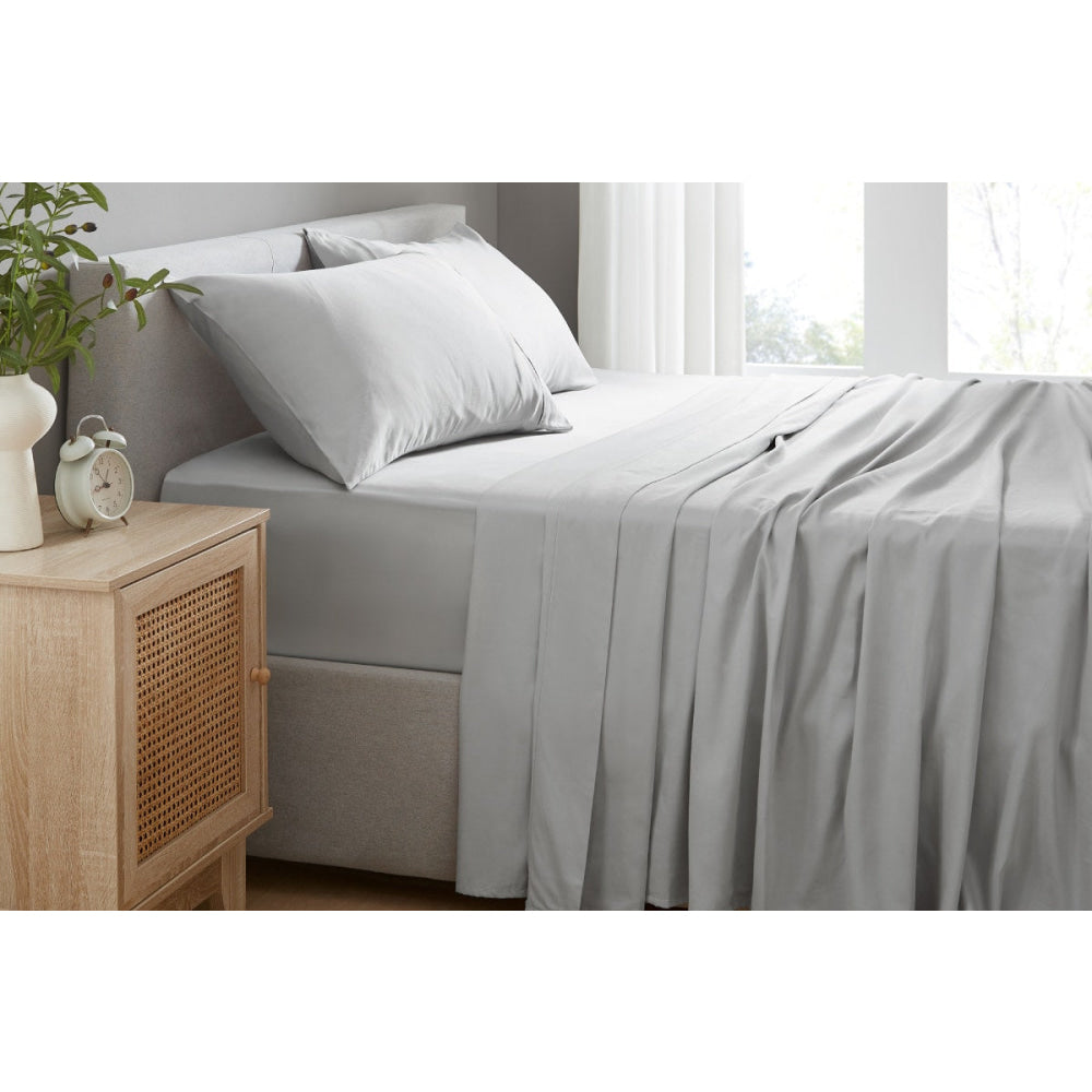 100% Australian Cotton Bed Sheet Set Grey Queen Size Fast shipping On sale