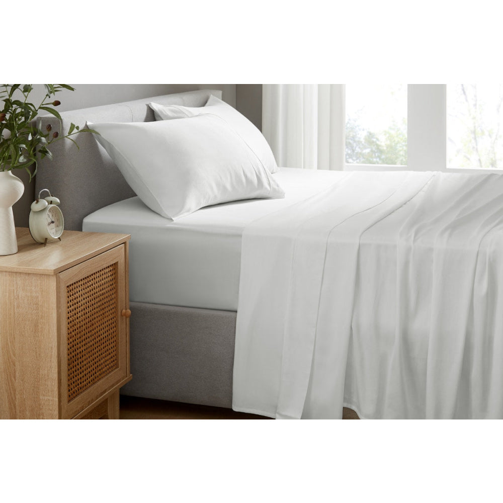 100% Australian Cotton Bed Sheet Set White Fast shipping On sale