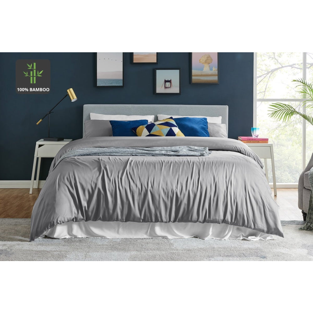 100% Natural Bamboo Quilt Cover Set Silver King Fast shipping On sale