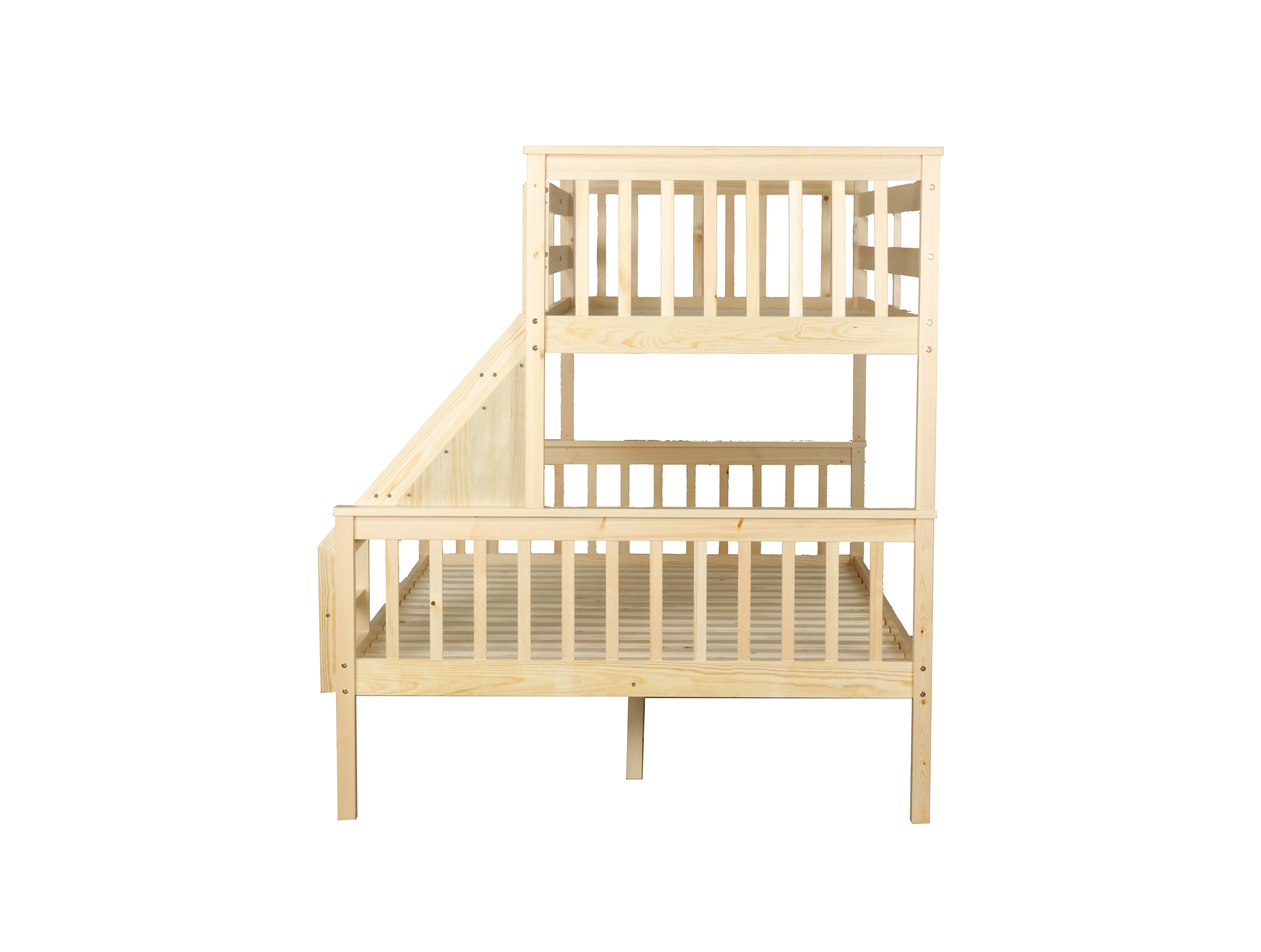 Wooden Timber Solid Pine Single Over Double Size Bunk Bed Frame - Oak Fast shipping On sale