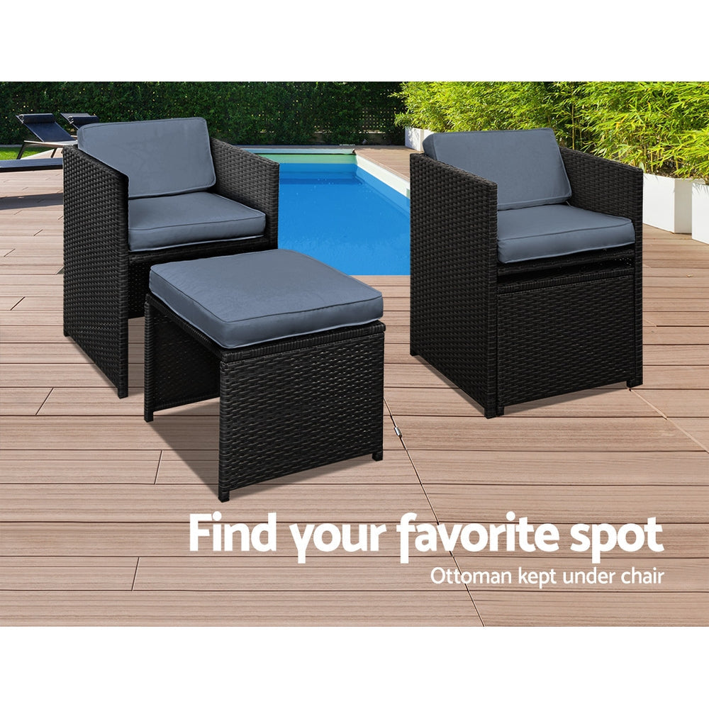 11 Piece PE Wicker Outdoor Dining Set - Black Sets Fast shipping On sale