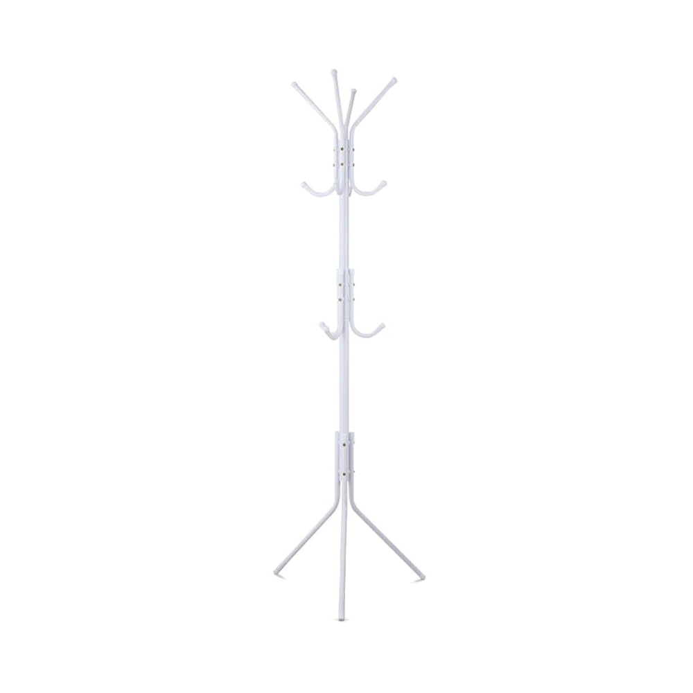 12 Hook Metal Coat Rack Stand with 3-Tier Hat Hanger (White) Fast shipping On sale