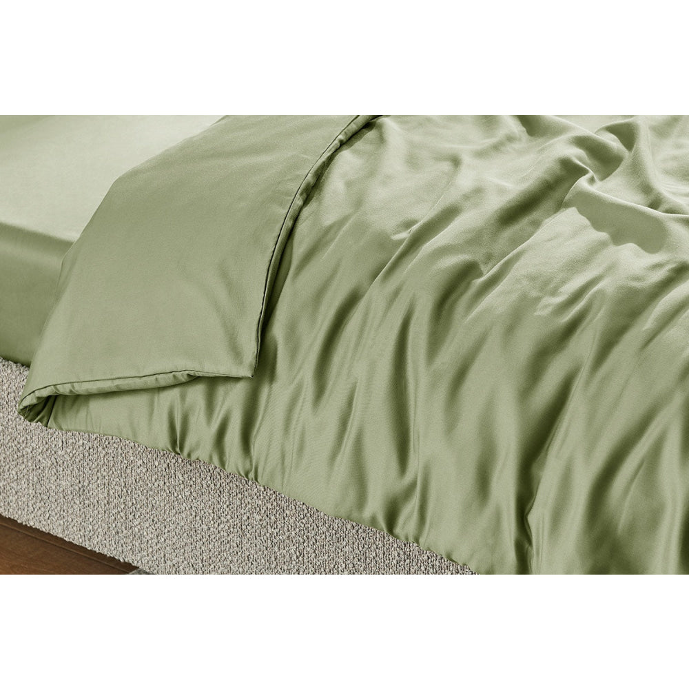 1200TC Cotton Quilt Cover Set Oiled Green Fast shipping On sale