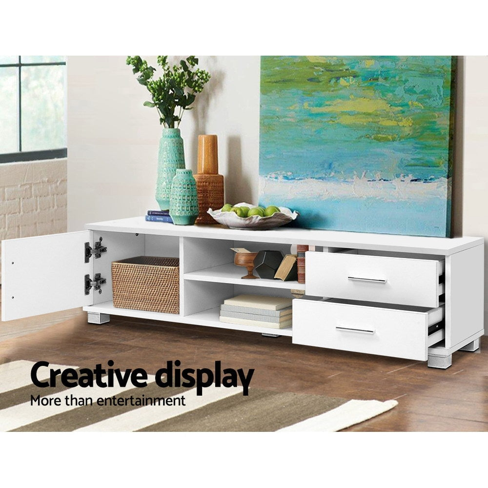 120cm TV Stand Entertainment Unit Storage Cabinet Drawers Shelf White Fast shipping On sale
