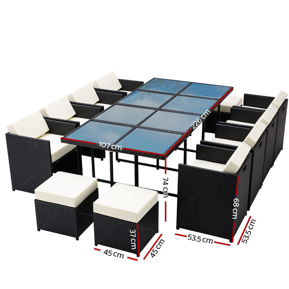 13 Piece Wicker Outdoor Dining Table Set Sets Fast shipping On sale