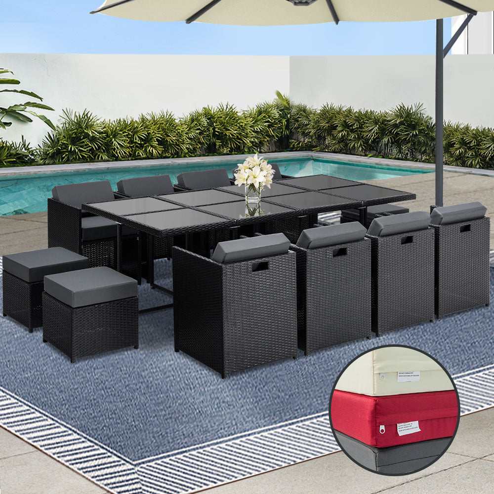 13 Piece Wicker Outdoor Dining Table Set Sets Fast shipping On sale