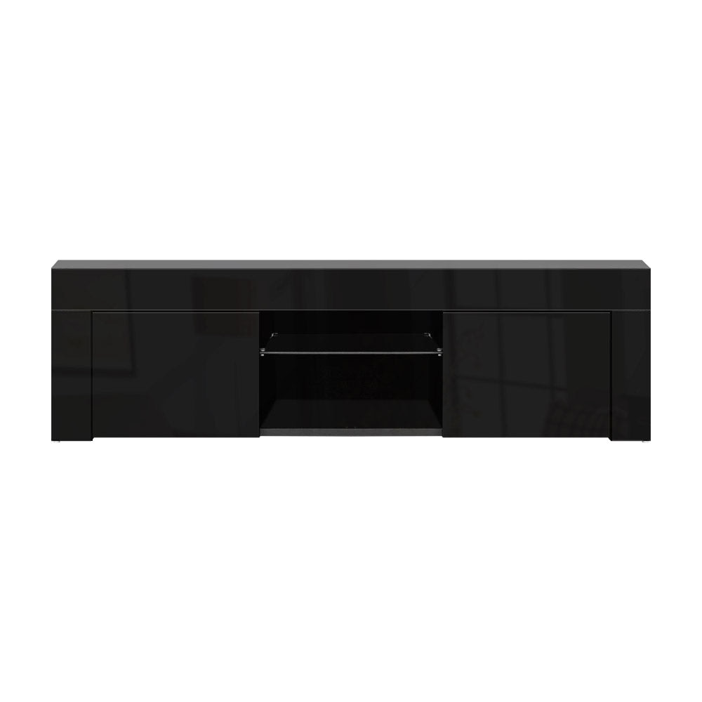 130cm RGB LED TV Stand Cabinet Entertainment Unit Gloss Furniture Black Fast shipping On sale
