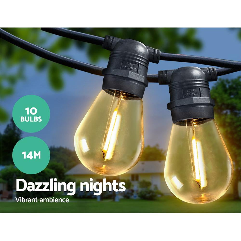 14m LED Festoon String Lights 10 Bulbs Kits Wedding Party Christmas S14 Fast shipping On sale