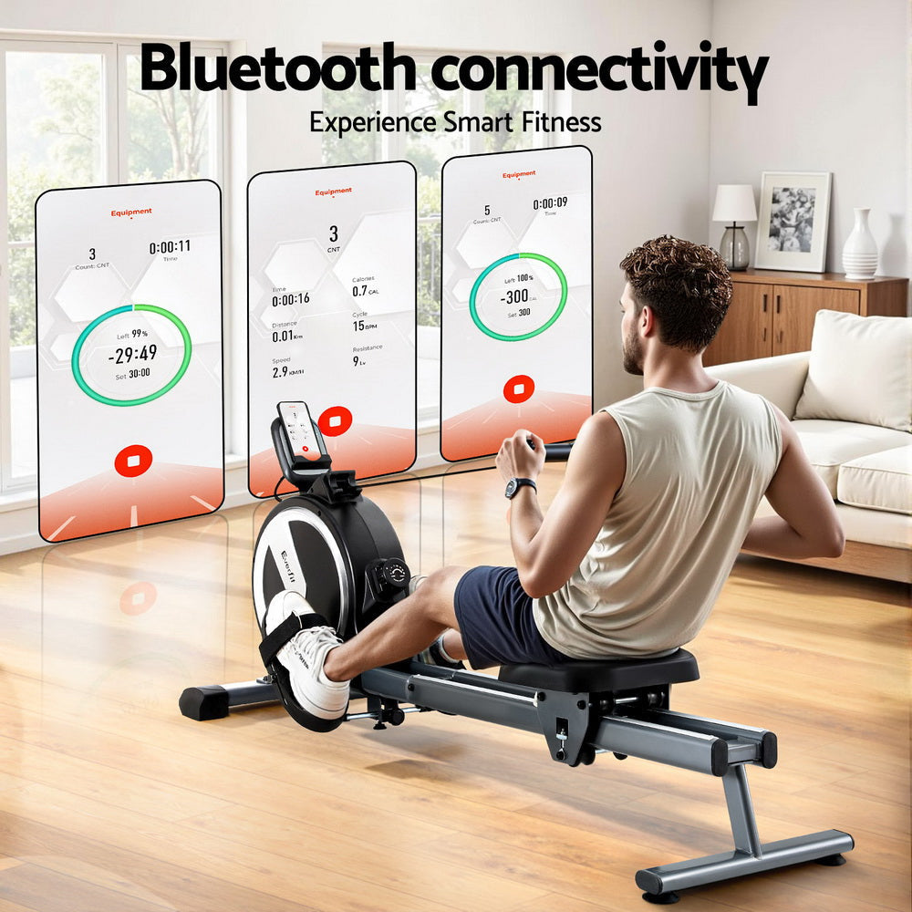 16 Level Magnetic Rowing Machine for Home with App Connect Black Sports & Fitness Fast shipping On sale