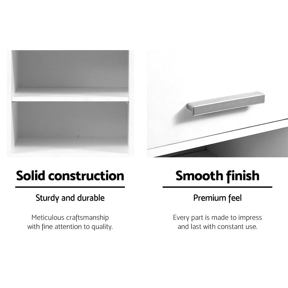 185cm Bathroom Tallboy Toilet Storage Cabinet Laundry Cupboard Adjustable Shelf White Fast shipping On sale