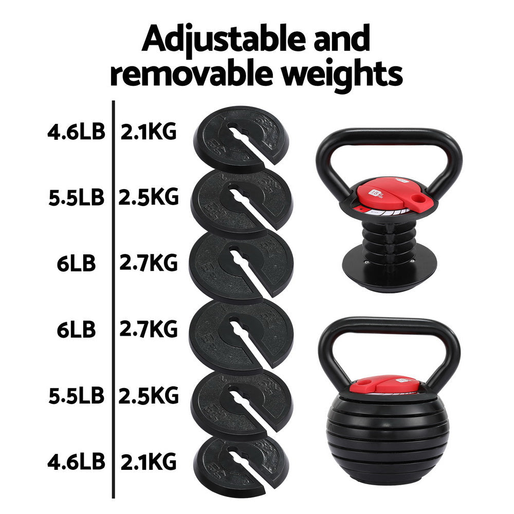 18kg Adjustable Kettlebell Set Portable Kettle Bell Weight Dumbbells 10lbs 40lbs Sports & Fitness Fast shipping On sale