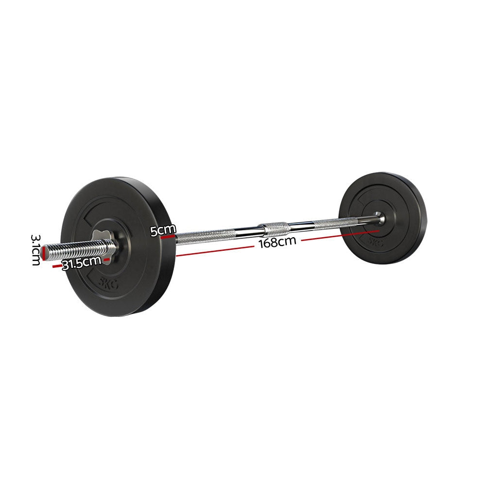 18KG Barbell Weight Set Plates Bar Bench Press Fitness Exercise Home Gym 168cm Sports & Fast shipping On sale